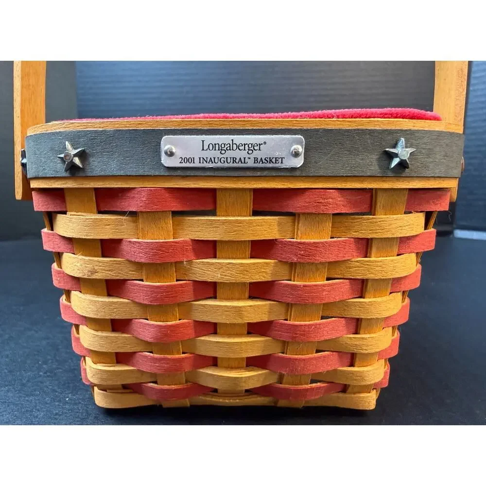 Longaberger 2001 Inaugural Basket with Liner & Protector – Handwoven USA Patriot